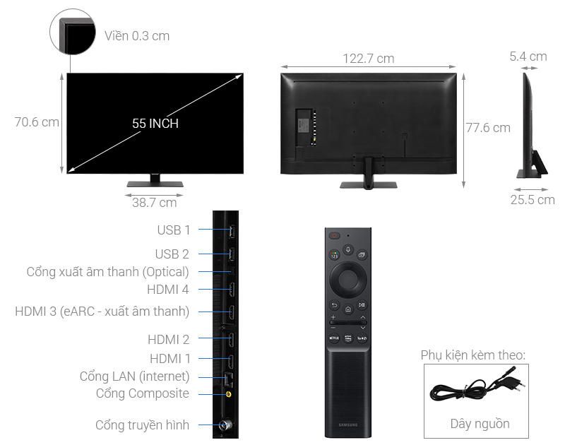 Smart Tivi QLED 4K 55 inch Samsung QA55Q80A
