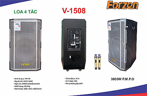 Loa kéo Forzen V-1508, loa hát karaoke giải trí cao cấp