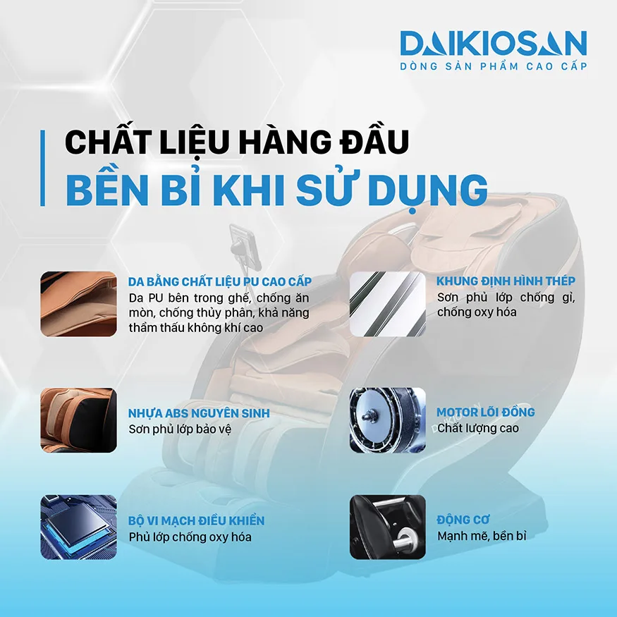 Ghế massage Daikiosan DVGM-0001D l&agrave; một sản phẩm đ&aacute;ng ch&uacute; &yacute;, với c&ocirc;ng nghệ massage cao cấp được t&iacute;ch hợp, nhưng lại c&oacute; mức gi&aacute; v&ocirc; c&ugrave;ng hợp l&yacute;. Sản phẩm n&agrave;y sử dụng c&ocirc;ng nghệ th&ocirc;ng minh AI ti&ecirc;n tiến, kết hợp với phương ph&aacute;p trị liệu Đ&ocirc;ng Y v&agrave; c&ocirc;ng nghệ massage 2D, mang đến cho bạn những lợi &iacute;ch tuyệt vời.