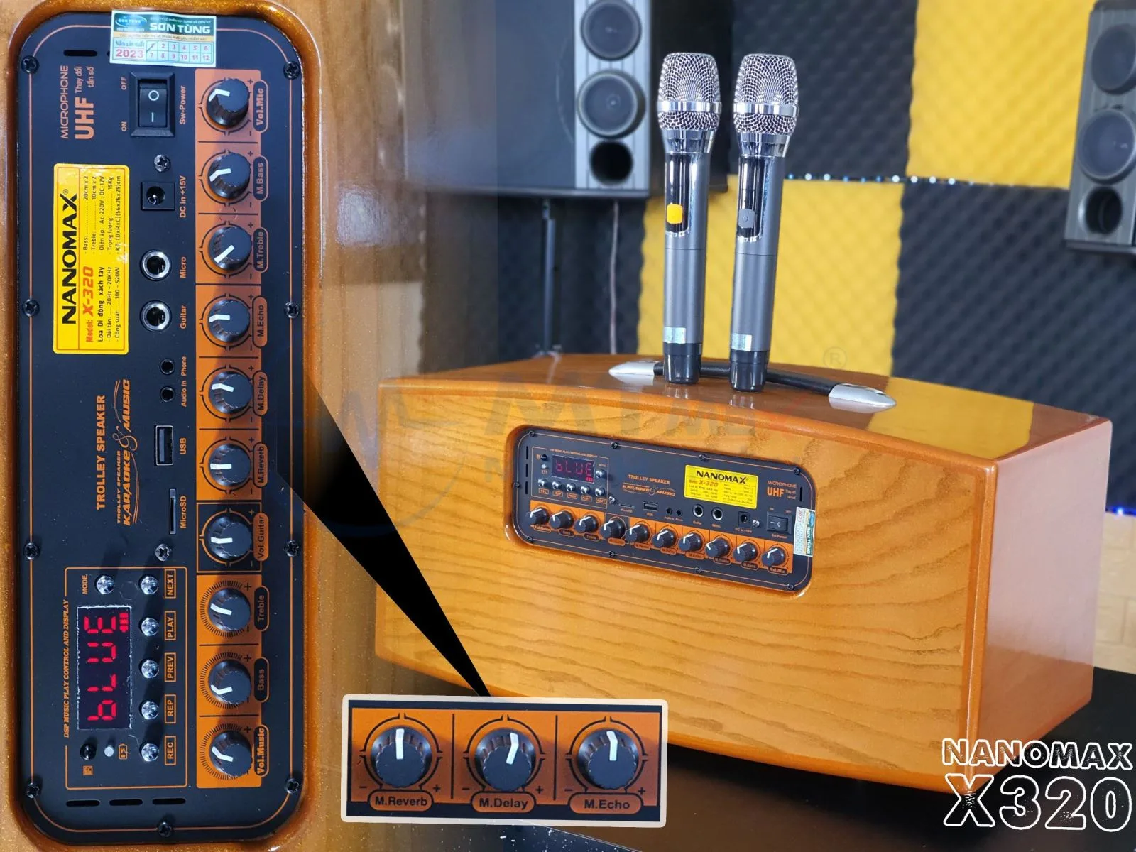 loa xách tay nanomax 2 bass đôi - Điện Máy Trả Góp Lê Triều