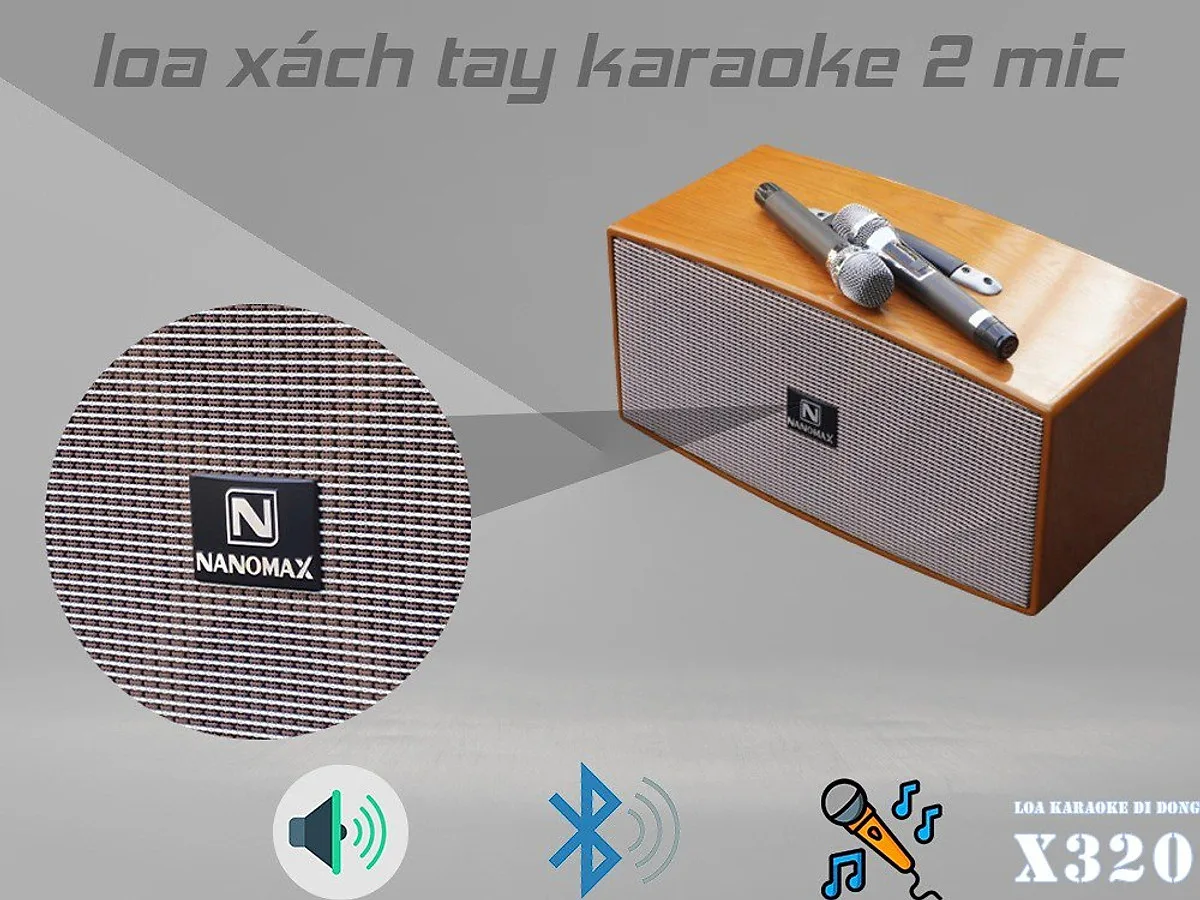 loa xách tay nanomax 2 bass đôi - Điện Máy Trả Góp Lê Triều