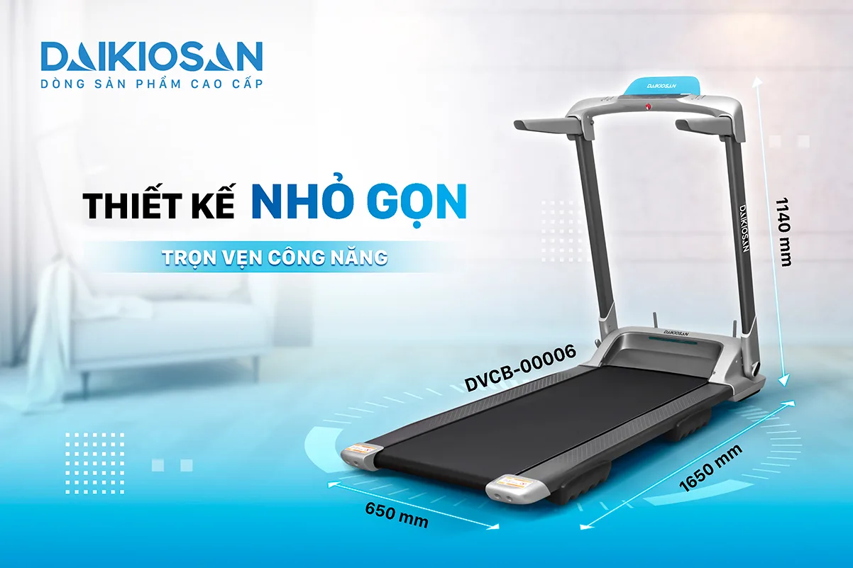 Nếu bạn đang t&igrave;m kiếm một dụng cụ đặc biệt để đốt ch&aacute;y giai đoạn chạy bộ, th&igrave; kh&ocirc;ng c&oacute; g&igrave; tốt hơn m&aacute;y chạy bộ đa năng Daikiosan DVCB-00006 - một lựa chọn h&agrave;ng đầu nhờ c&ocirc;ng suất mạnh mẽ v&agrave; t&iacute;nh năng n&acirc;ng dốc 3 mức... với thiết kế ấn tượng v&agrave; phong c&aacute;ch thể thao, n&oacute; sẽ mang lại động lực cho bạn tham gia tập luyện mỗi ng&agrave;y.