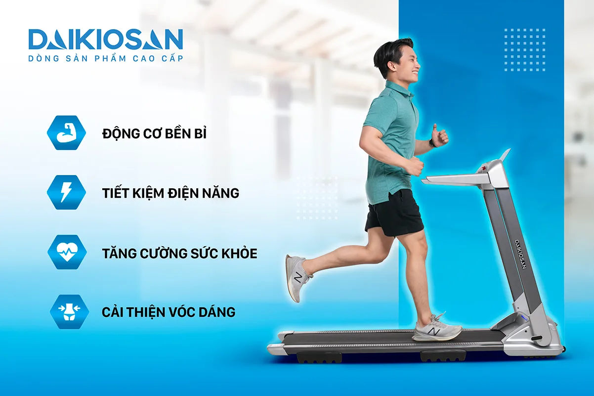 Nếu bạn đang t&igrave;m kiếm một dụng cụ đặc biệt để đốt ch&aacute;y giai đoạn chạy bộ, th&igrave; kh&ocirc;ng c&oacute; g&igrave; tốt hơn m&aacute;y chạy bộ đa năng Daikiosan DVCB-00006 - một lựa chọn h&agrave;ng đầu nhờ c&ocirc;ng suất mạnh mẽ v&agrave; t&iacute;nh năng n&acirc;ng dốc 3 mức... với thiết kế ấn tượng v&agrave; phong c&aacute;ch thể thao, n&oacute; sẽ mang lại động lực cho bạn tham gia tập luyện mỗi ng&agrave;y.