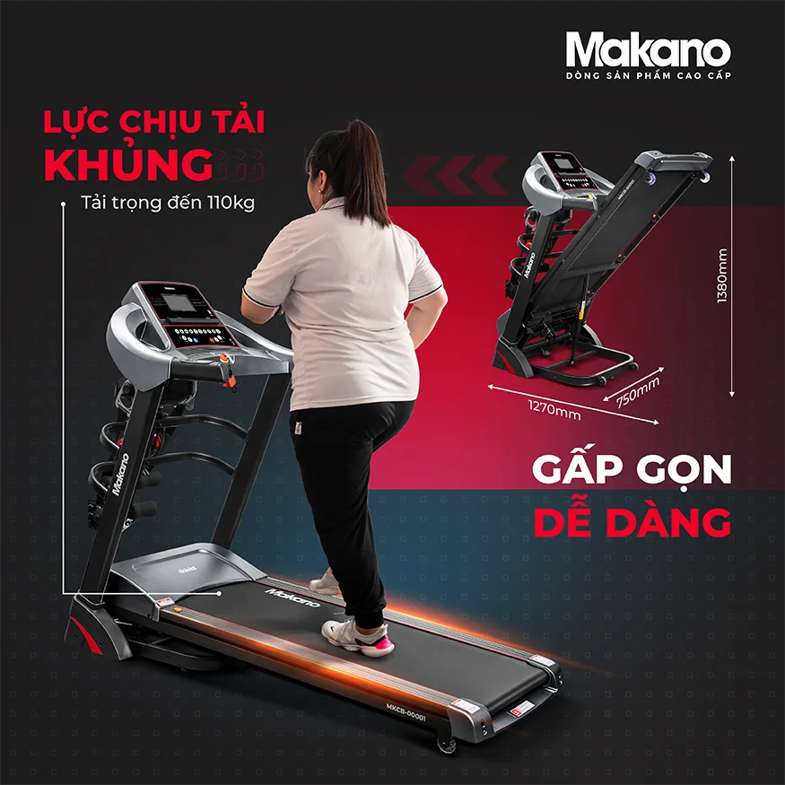 Để đạt được mục ti&ecirc;u giảm c&acirc;n, săn chắc cơ bắp, c&oacute; v&oacute;c d&aacute;ng đẹp v&agrave; sức khỏe dẻo dai, cũng như hạn chế c&aacute;c vấn đề li&ecirc;n quan đến sức khỏe, một giải ph&aacute;p to&agrave;n diện c&oacute; thể được t&igrave;m thấy trong m&aacute;y chạy bộ đa năng Makano MKCB-00001.