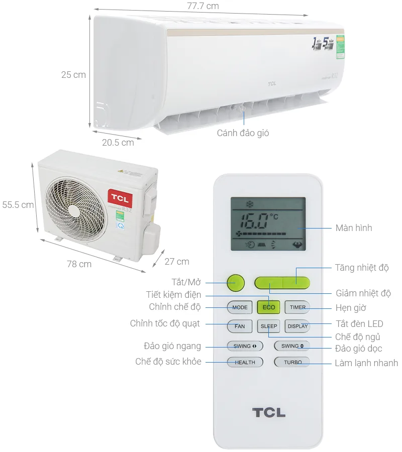 Giới Thiệu M&aacute;y Lạnh TCL 1.5HP Inverter TEP13CSDF1I