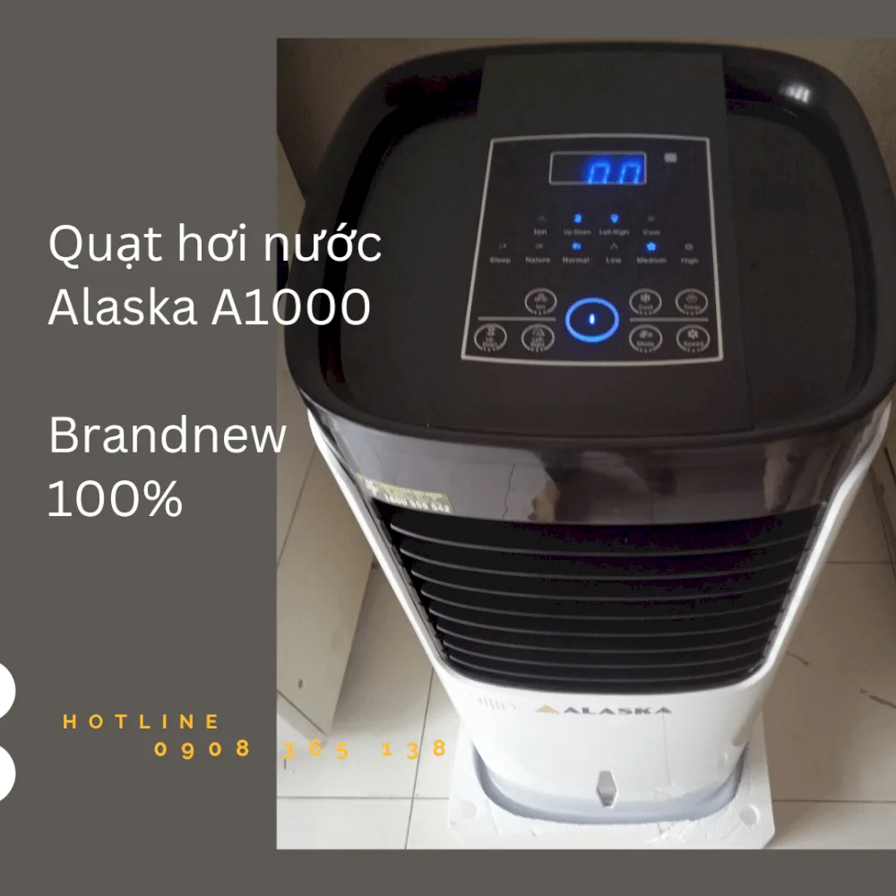 Quạt hơi nước Alaska 20L A1000 l&agrave; một giải ph&aacute;p hiệu quả để mang lại kh&ocirc;ng gian m&aacute;t mẻ v&agrave; thoải m&aacute;i trong ng&ocirc;i nh&agrave; của bạn. Với khả năng chứa 20L nước, quạt hơi nước n&agrave;y c&oacute; thể hoạt động li&ecirc;n tục trong thời gian d&agrave;i m&agrave; kh&ocirc;ng cần phải li&ecirc;n tục điền nước.
