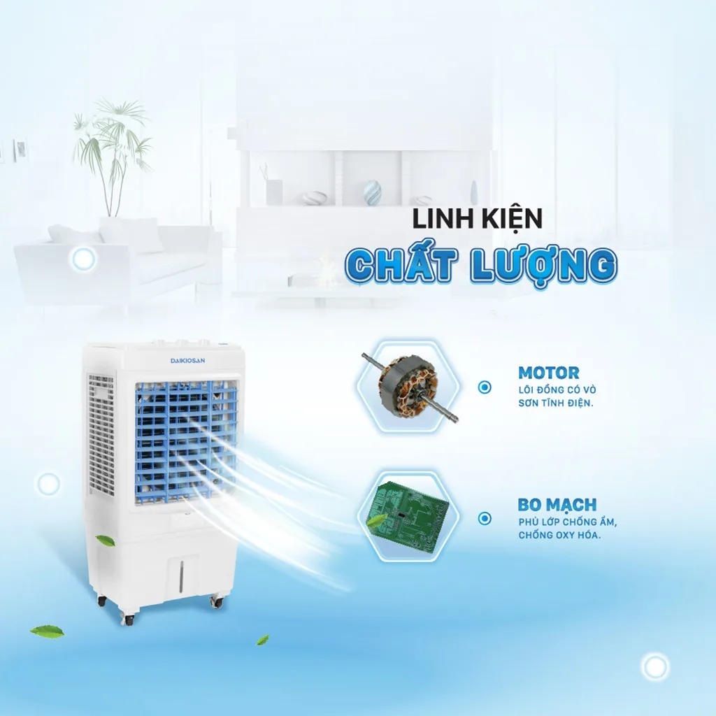 Quạt điều ho&agrave; kh&ocirc;ng kh&iacute; Daikiosan DKA-04000C l&agrave; một d&ograve;ng sản phẩm vượt trội với nhiều t&iacute;nh năng ưu việt v&agrave; th&acirc;n thiện với người sử dụng, mang đến giải ph&aacute;p hiệu quả cho việc l&agrave;m m&aacute;t. Với thiết kế th&ocirc;ng minh, quạt n&agrave;y vượt qua c&aacute;c yếu điểm của c&aacute;c thiết bị l&agrave;m m&aacute;t như điều h&ograve;a v&agrave; quạt phun sương.