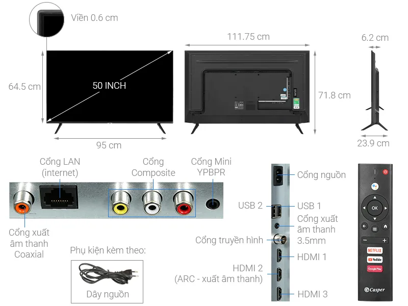 Điện M&aacute;y Trả G&oacute;p L&ecirc; Triều - Nơi Sở Hữu Smart TV Casper 50UGA610 Dễ D&agrave;ng