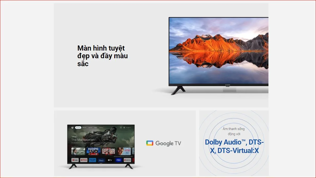 Tivi Xiaomi 4K UHD 58 inch sở hữu thiết kế nguy&ecirc;n khối với viền m&agrave;n h&igrave;nh v&ocirc; cực, tạo n&ecirc;n kh&ocirc;ng gian giải tr&iacute; đẹp mắt. Với độ ph&acirc;n giải 4K, hiển thị 1.07 tỷ m&agrave;u, c&ocirc;ng nghệ MEMC v&agrave; &acirc;m thanh Dolby Audio, tivi n&agrave;y mang đến trải nghiệm trọn vẹn với h&igrave;nh ảnh sắc n&eacute;t v&agrave; &acirc;m thanh sống động cho c&aacute;c bộ phim v&agrave; chương tr&igrave;nh truyền h&igrave;nh.