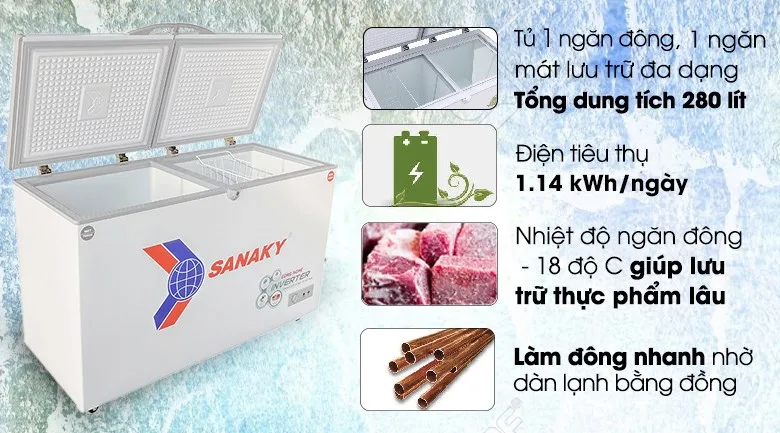 Thiết kế 1 ngăn 2 c&aacute;nh mở tiện lợi