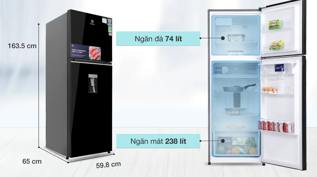 tủ lạnh electrolux ngăn đá trên 331l - Điện Máy Trả Góp Lê Triều