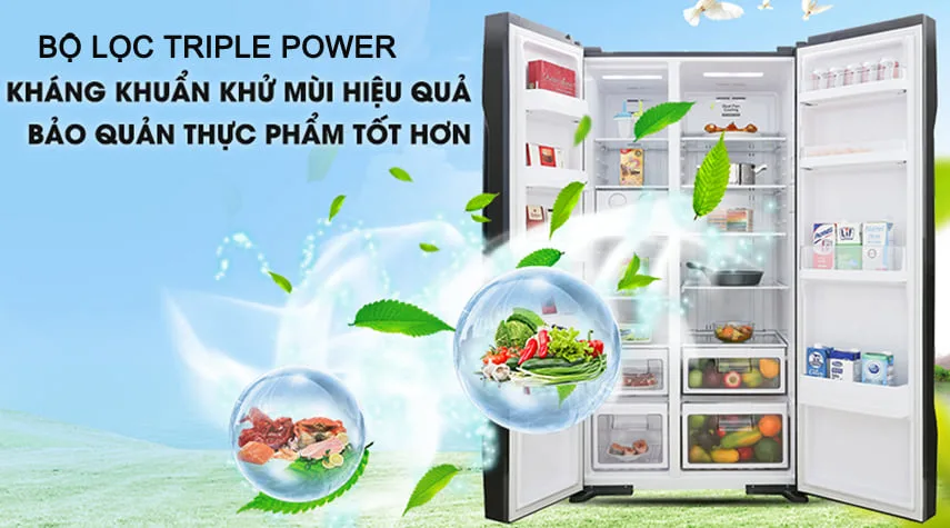 Tủ lạnh Hitachi Inverter 595 l&iacute;t R-S800PGV0 GBK c&oacute; thiết kế side by side 2 c&aacute;nh đẳng cấp với mặt k&iacute;nh nguy&ecirc;n khối v&agrave; thiết kế thanh lịch, tạo n&ecirc;n sự thu h&uacute;t v&agrave; đẳng cấp cho kh&ocirc;ng gian nh&agrave;. Thiết kế n&agrave;y khơi nguồn cảm hứng v&agrave; mang lại cuộc sống h&agrave;ng ng&agrave;y th&ecirc;m phần th&uacute; vị trong kh&ocirc;ng gian y&ecirc;u th&iacute;ch của bạn (mua tủ lạnh trả g&oacute;p kh&ocirc;ng qua ng&acirc;n h&agrave;ng).