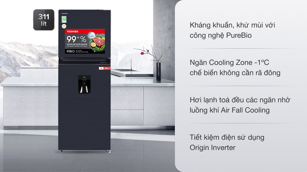 Tủ lạnh Toshiba Inverter 311 lít - Điện Máy Trả Góp Lê Triểu